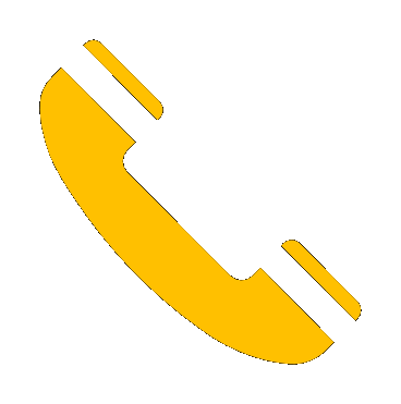A yellow telephone handset icon on a black background.