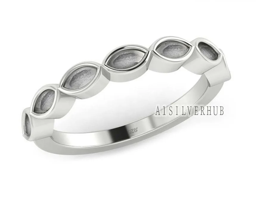 Marquise Memorial Sterling Silver Ring
