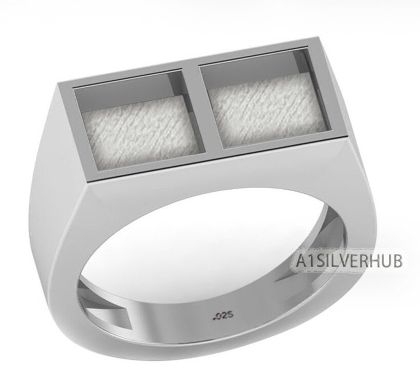 Sterling Silver Memory Men’s Keeper Ring