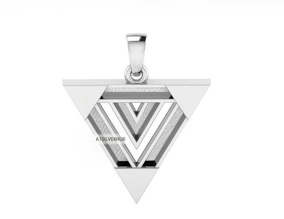 Geometric Sterling Silver Pendant