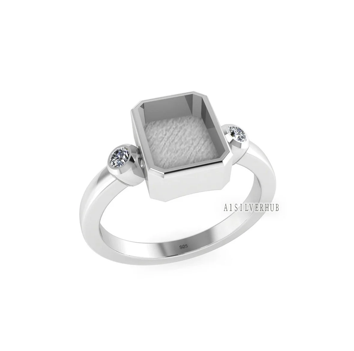 Hexagon Elegance Silver Ring