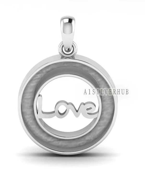 Sterling Silver 'Love' Memorial Pendant Necklace