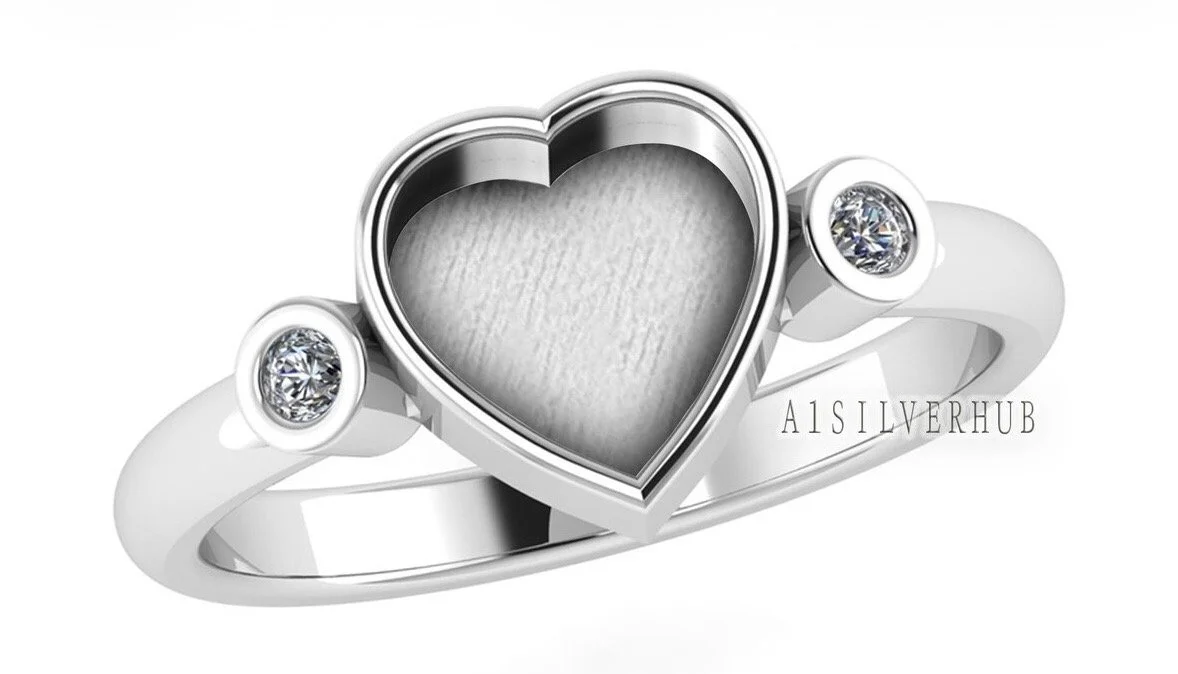 Heart Keepsake Sterling Silver Memorial Ring