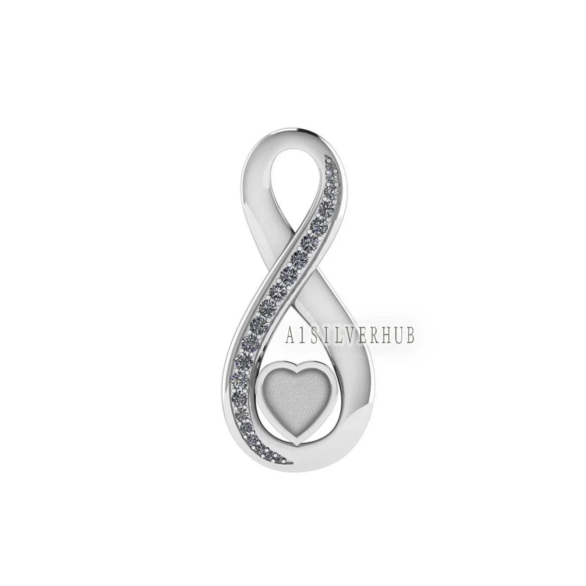 Infinity Heart Sterling Silver Pendant