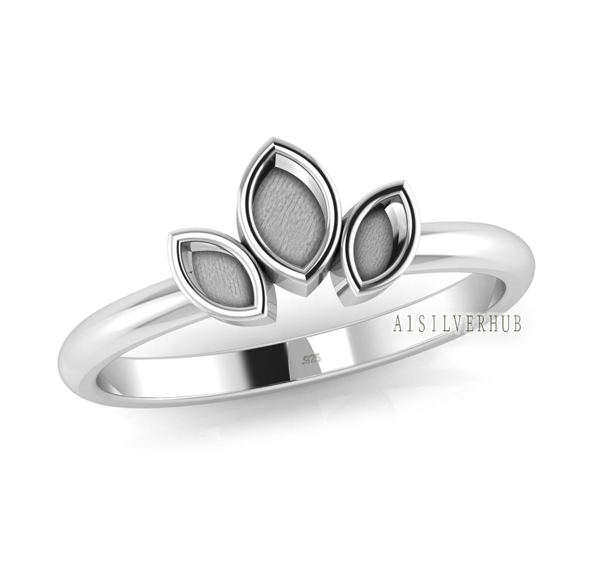 Triple Petal Sterling Silver Ring