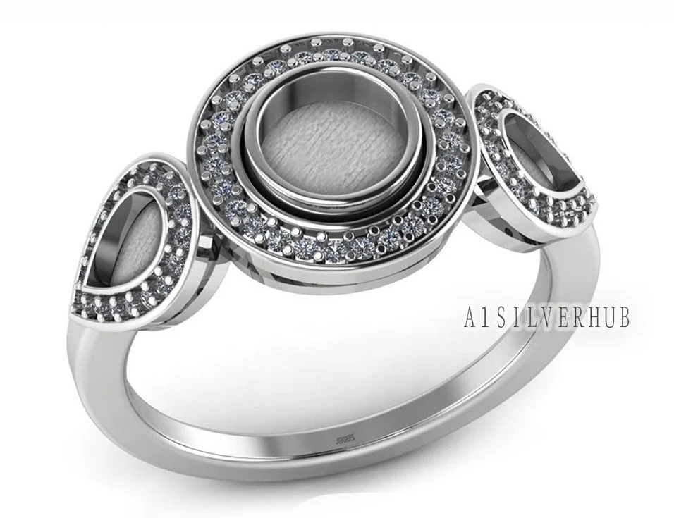 Silver Memorial Ring with Hidden Compartment