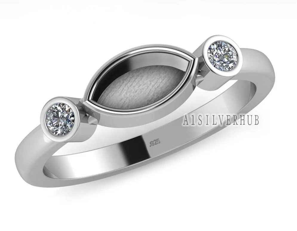 Sterling Silver  & Cubic Zirconia Trio Ring