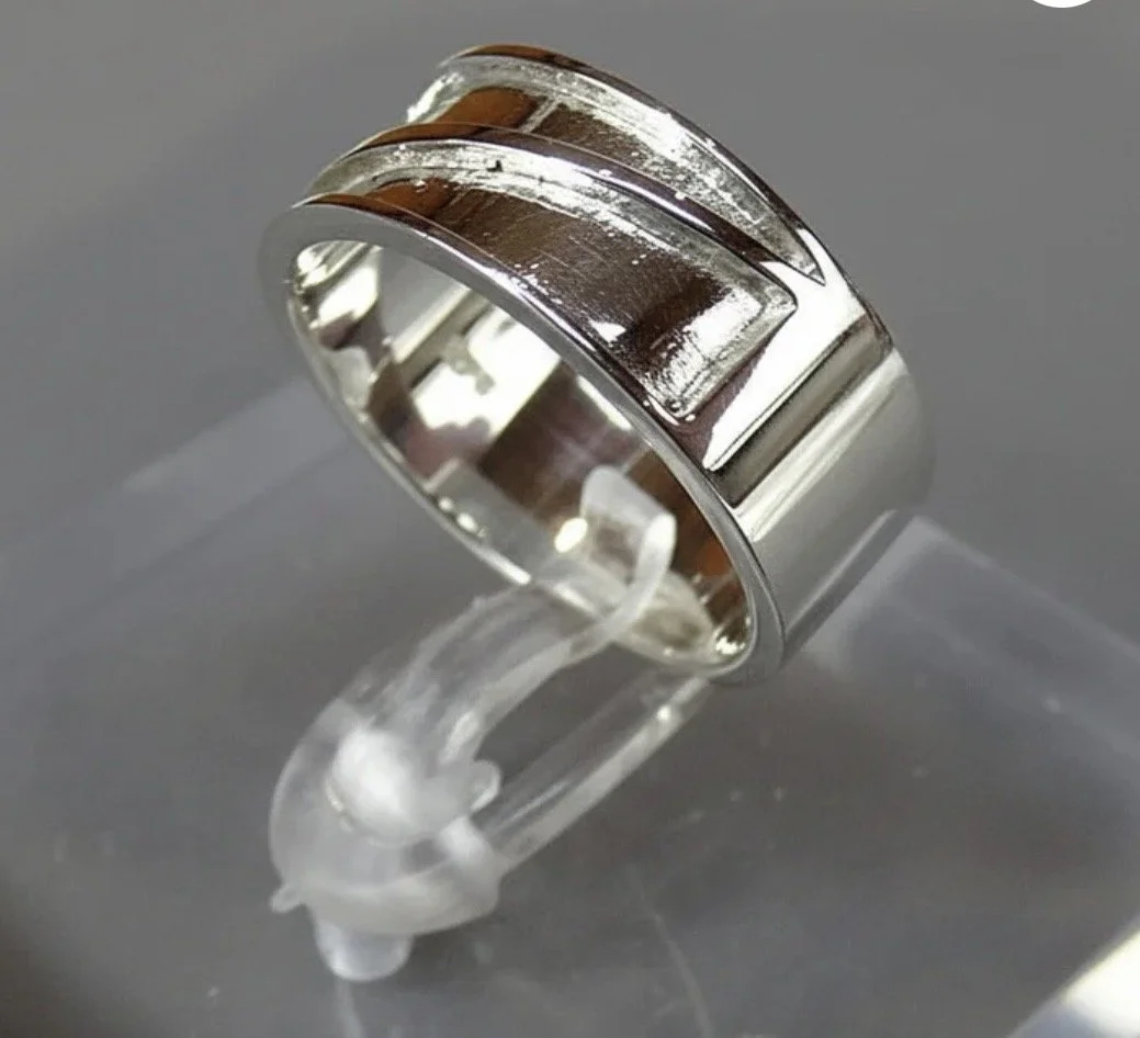 Sterling Silver Geometric Keepsake Ring