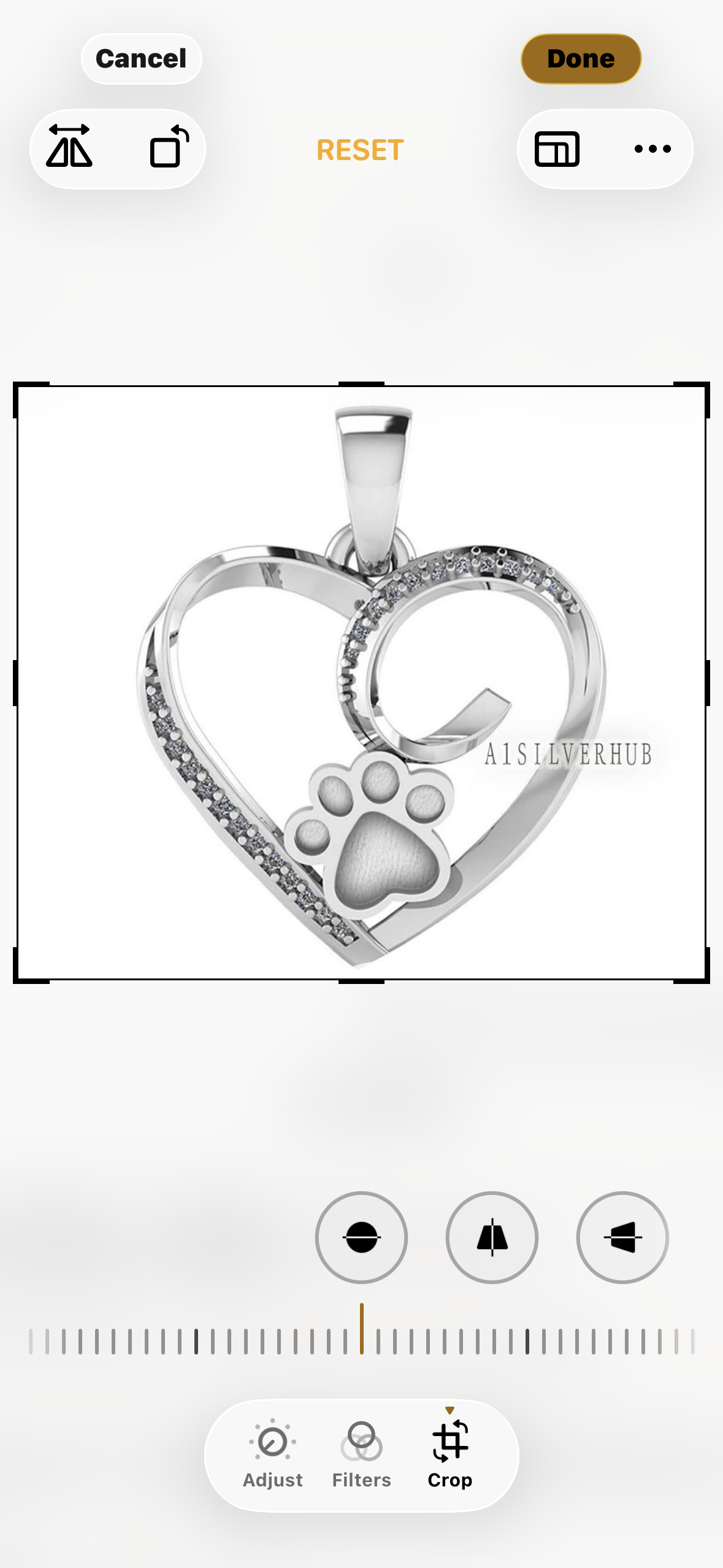 Heart with CZ and paw