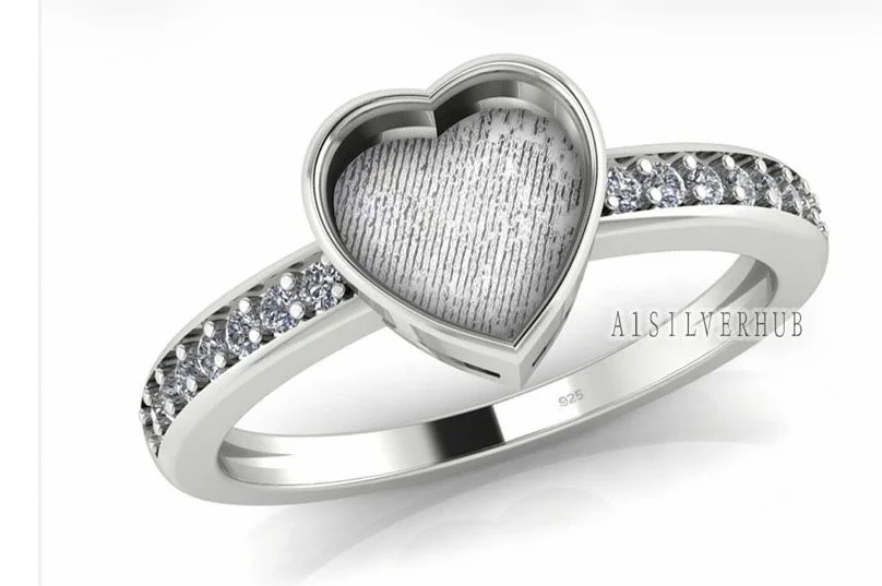 Heartfelt Sterling Silver Memorial Ring