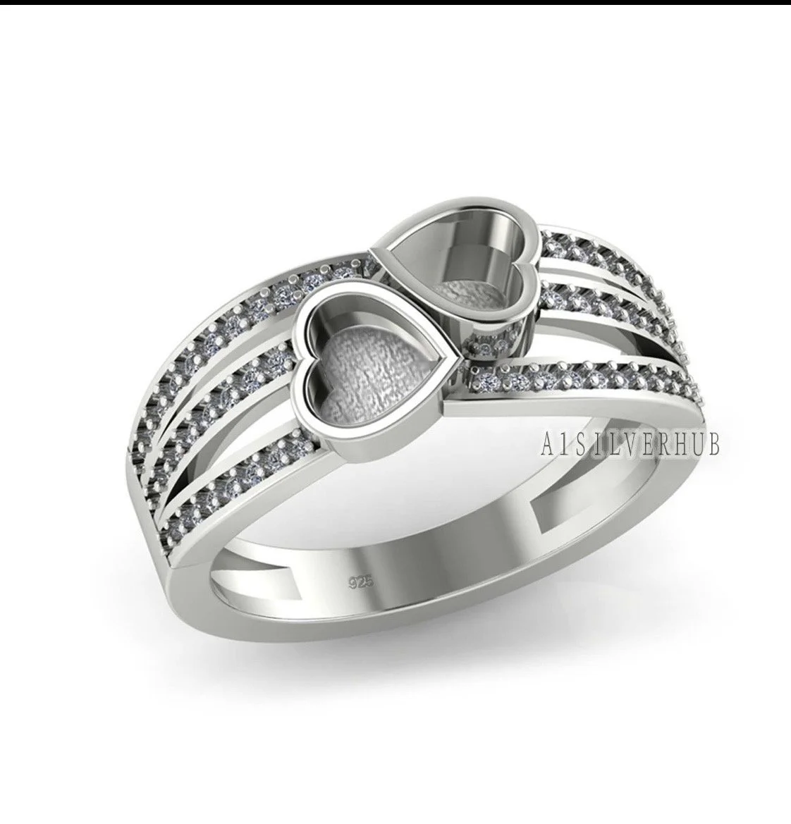 Heart Embrace Sterling Silver Ring