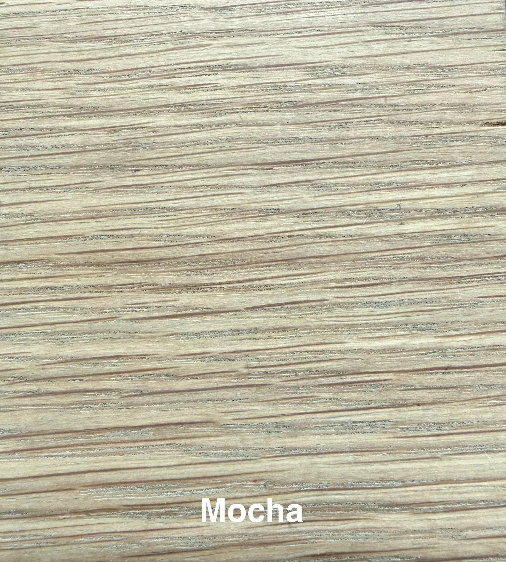 White oak mantel sample with Mocha finish