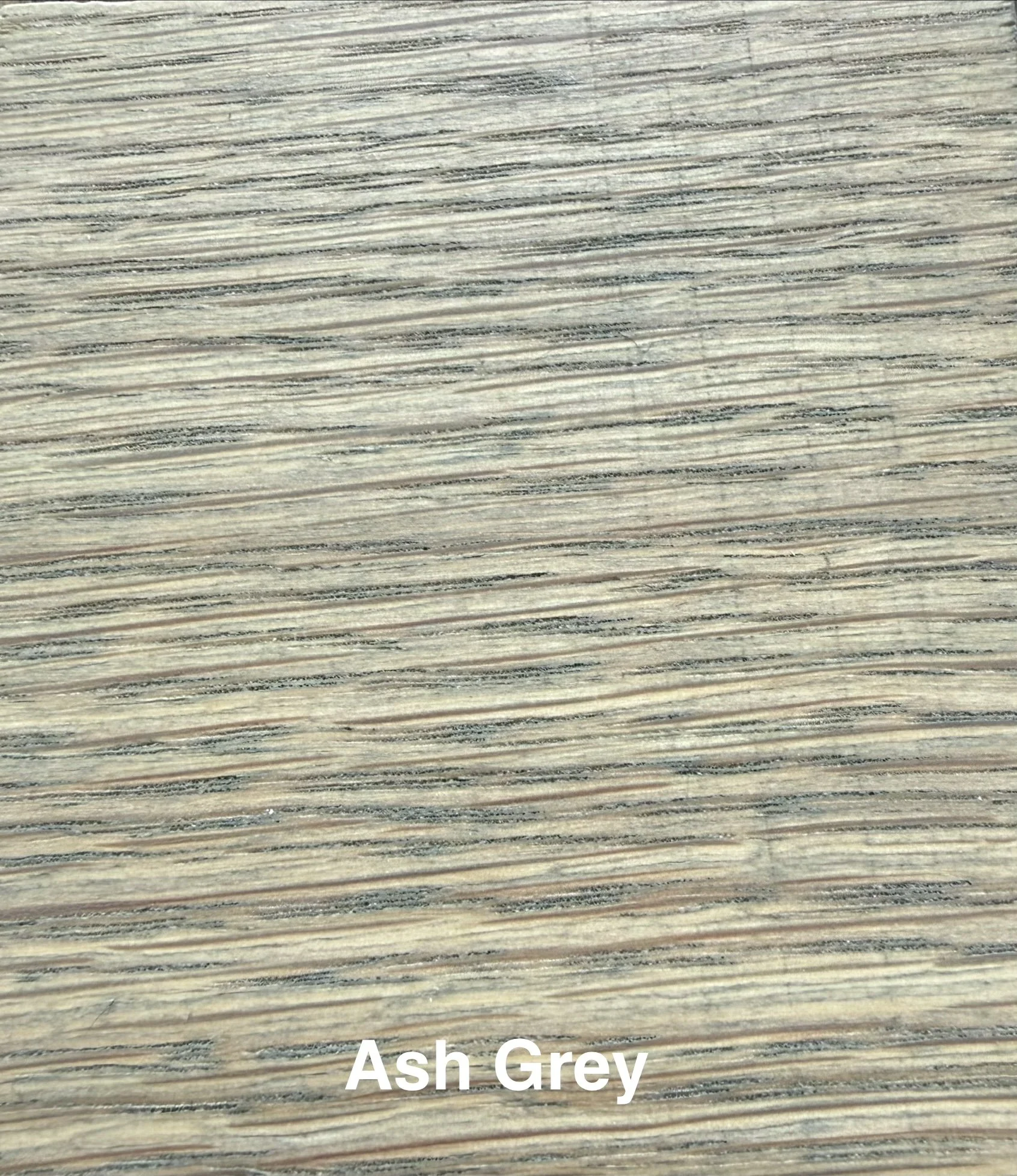 White oak mantel sample with Ash Grey finish