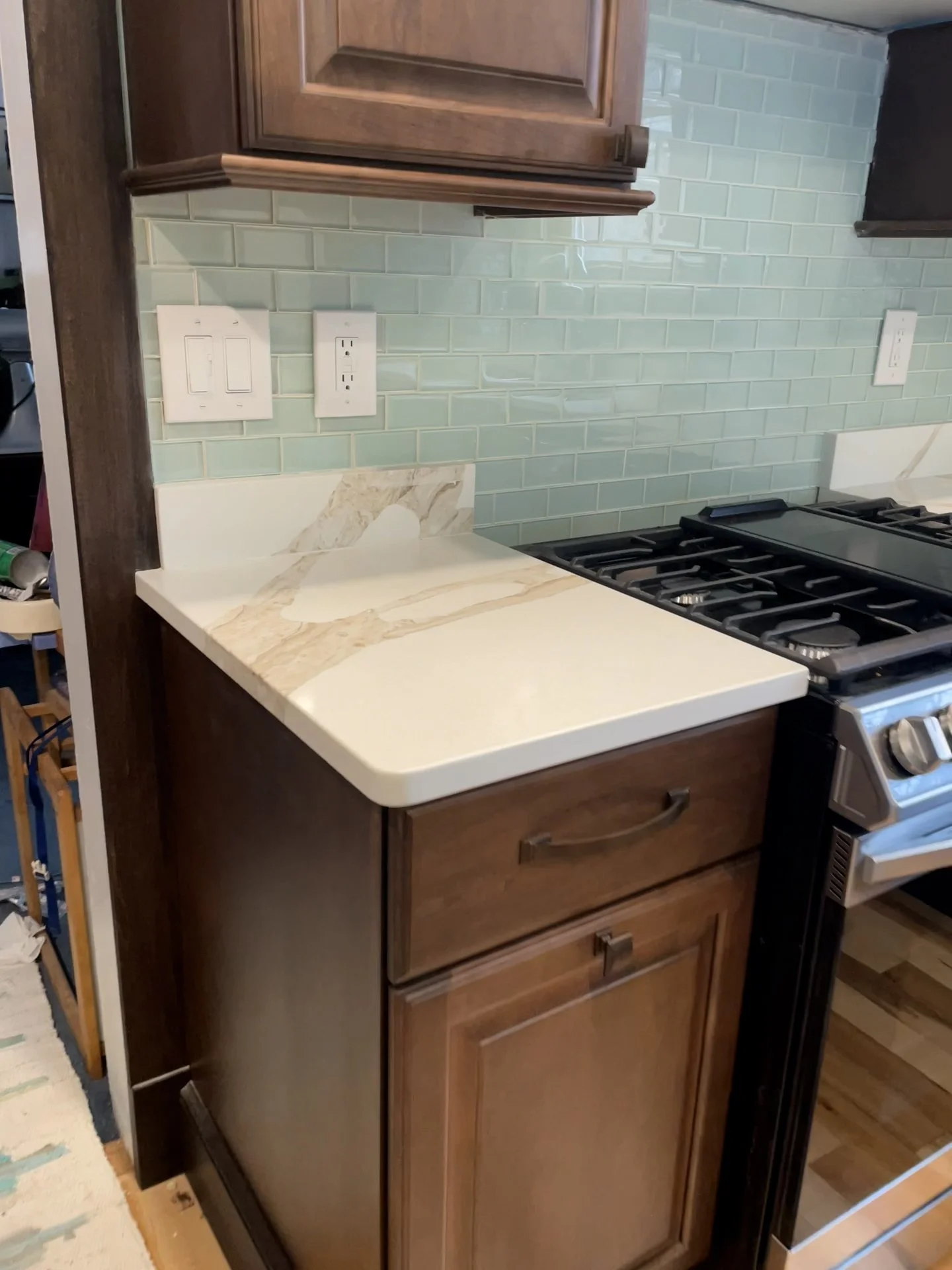 Green Backsplash Kitchen
