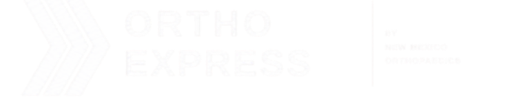 Ortho Express logo with arrows pointing right and text.