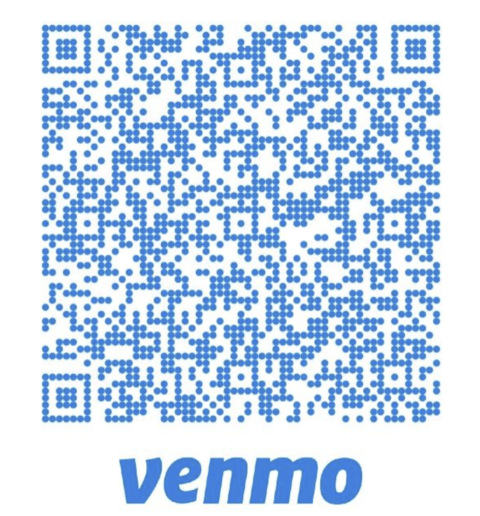 Blue Venmo QR code for payment or sharing