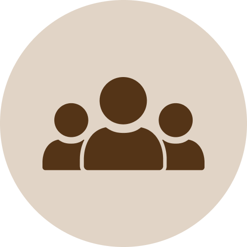Icon of three people representing a group or team.