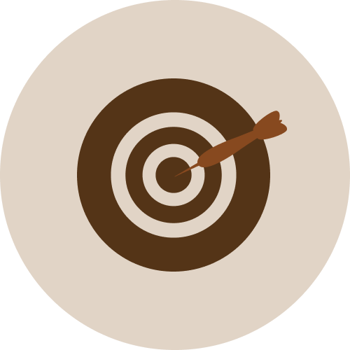 A dart hitting the bullseye of a target.
