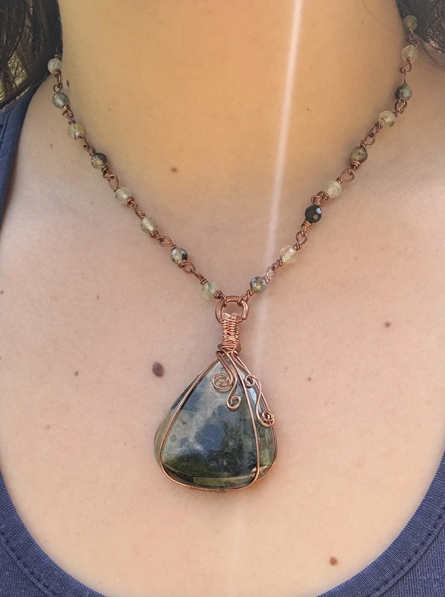 Copper Prehnite Necklace