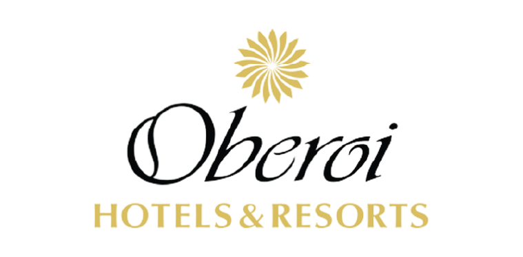Oberoi Hotels & Resorts logo with a golden flower design