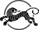 White line drawing of a lobster with detailed claws and antennae on a black background.