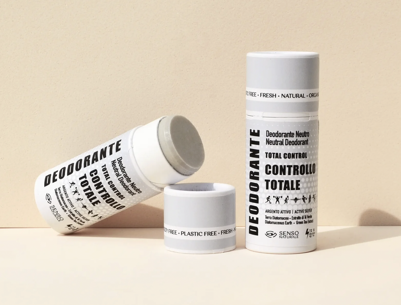 Deodorante Solido Naturale TOTAL CONTROL + Azione Antibatterica - Lunga durata 72h [ formato STICK]