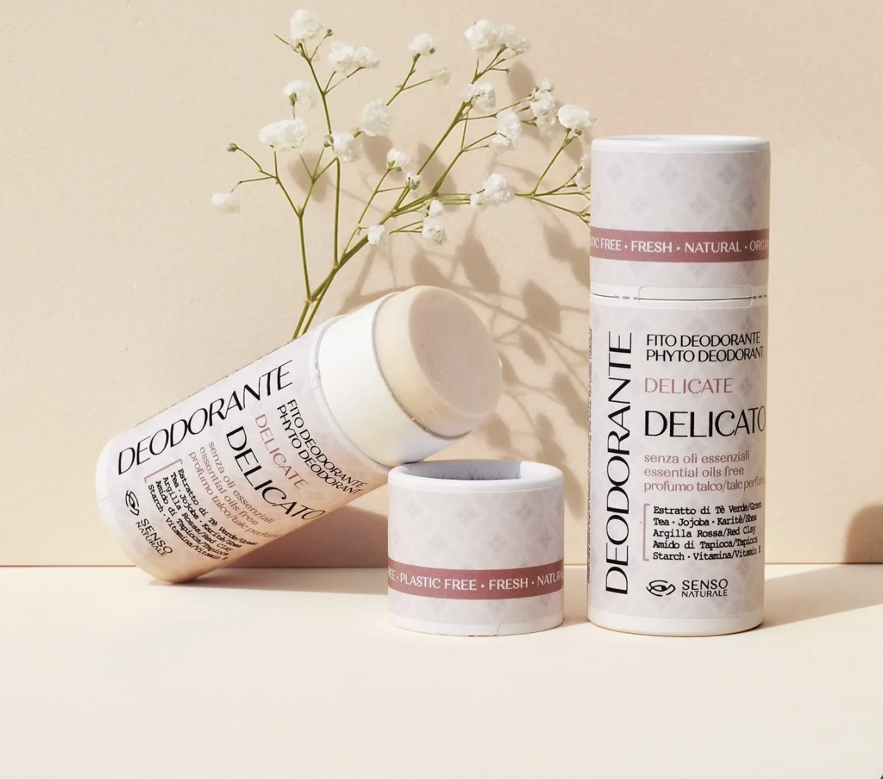 Deodorante Naturale DELICATO profumazione PURO TALCO [formato STICK]