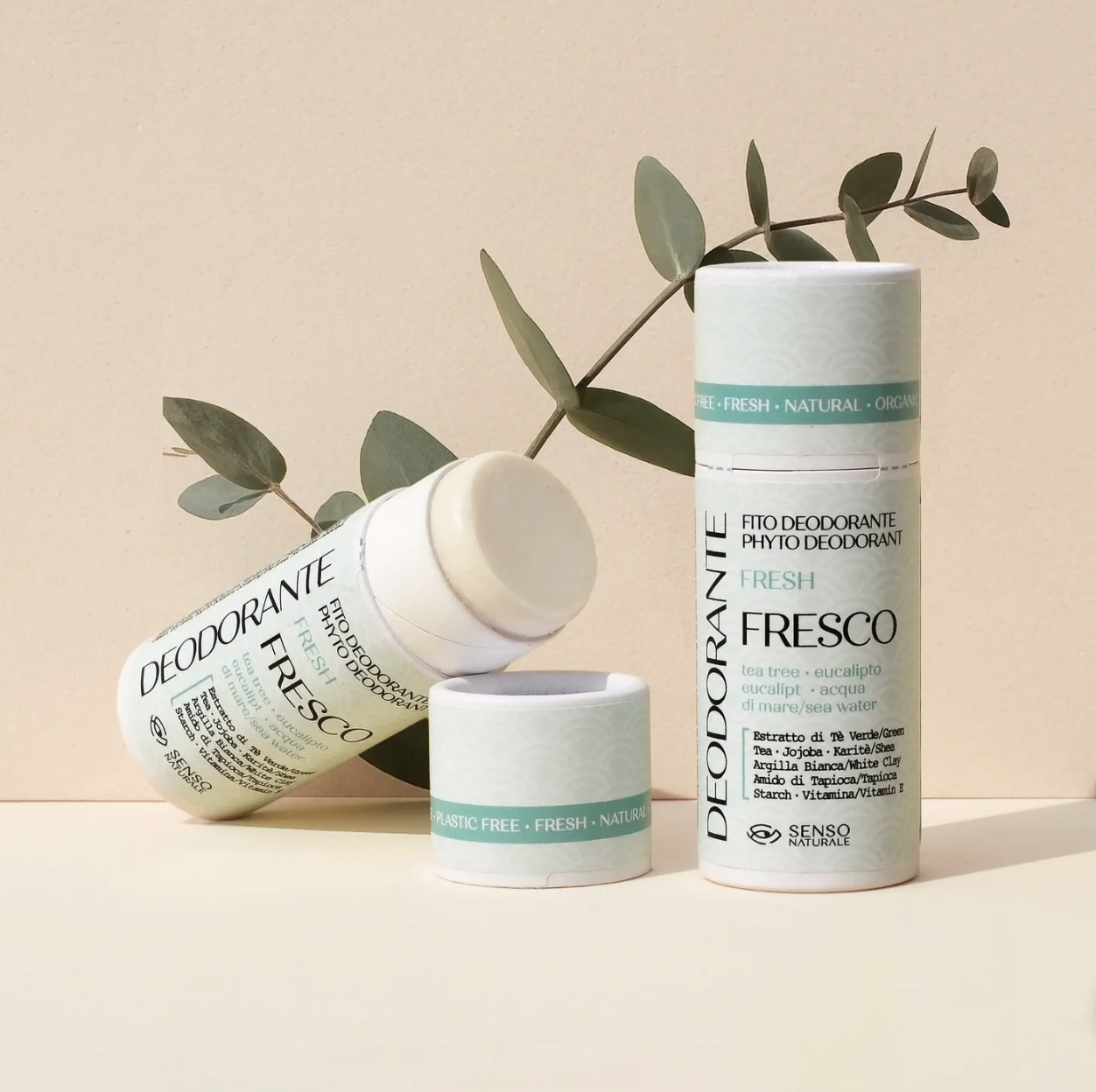 Deodorante Naturale FRESCO profumazione TEA TREE + EUCALIPTO + ACQUA DI MARE [formato STICK]