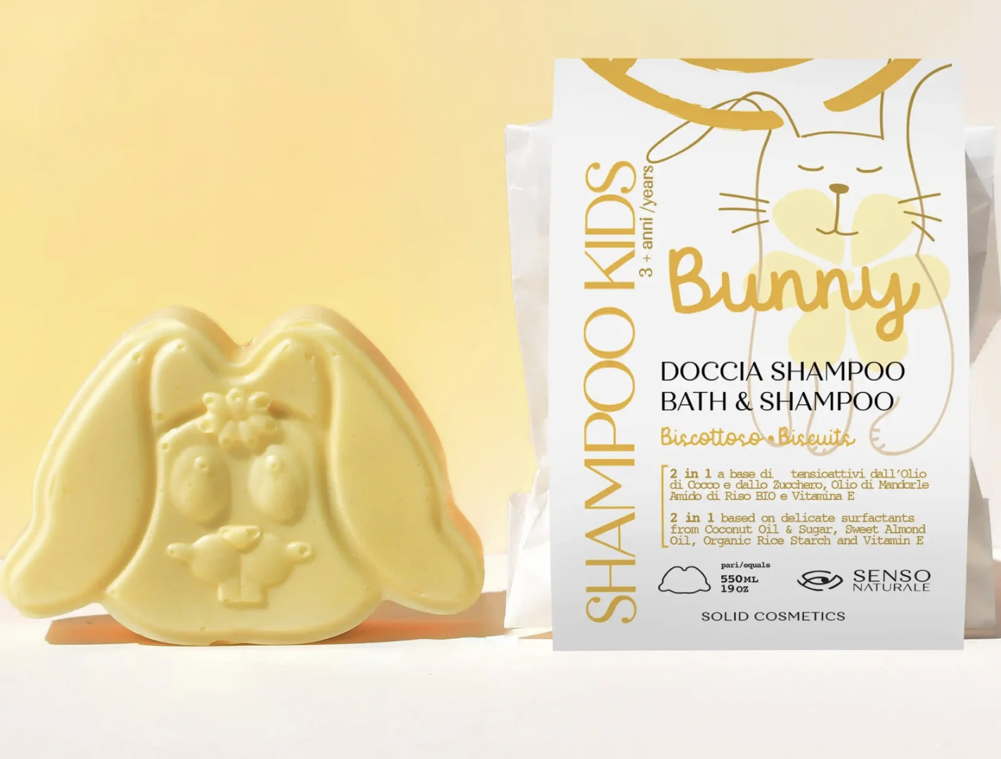 Doccia Shampoo Solido Bimbi Biscottoso - Coniglietto BUNNY