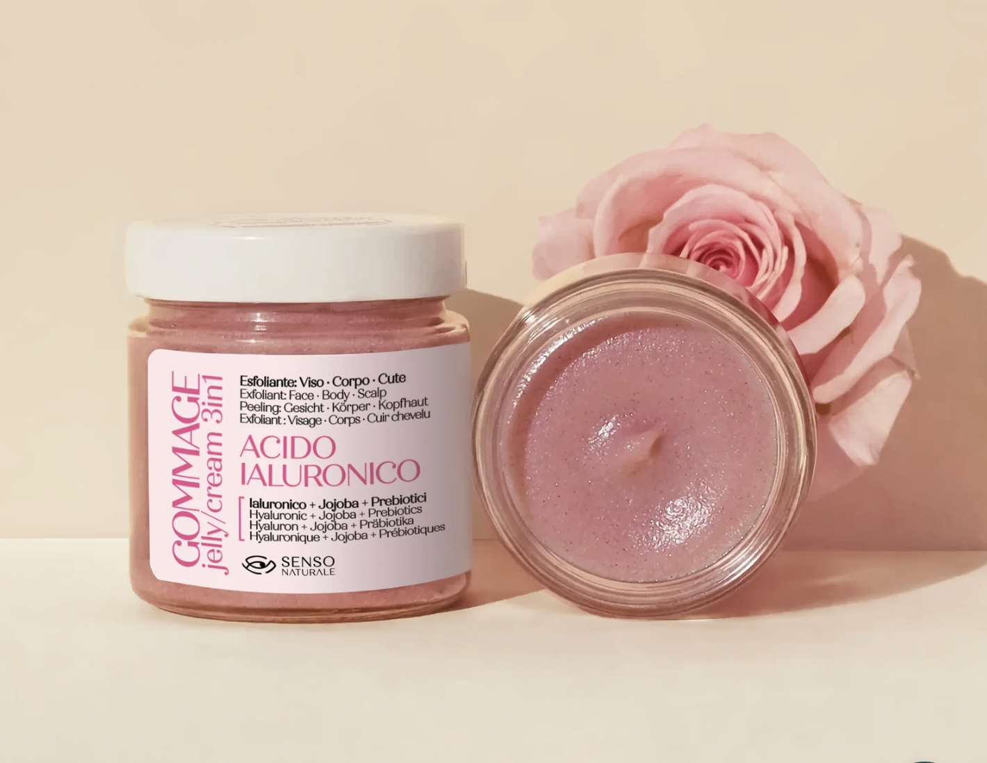 Gommage Jelly Cream ACIDO IALURONICO - 3 in 1 Viso e Corpo
