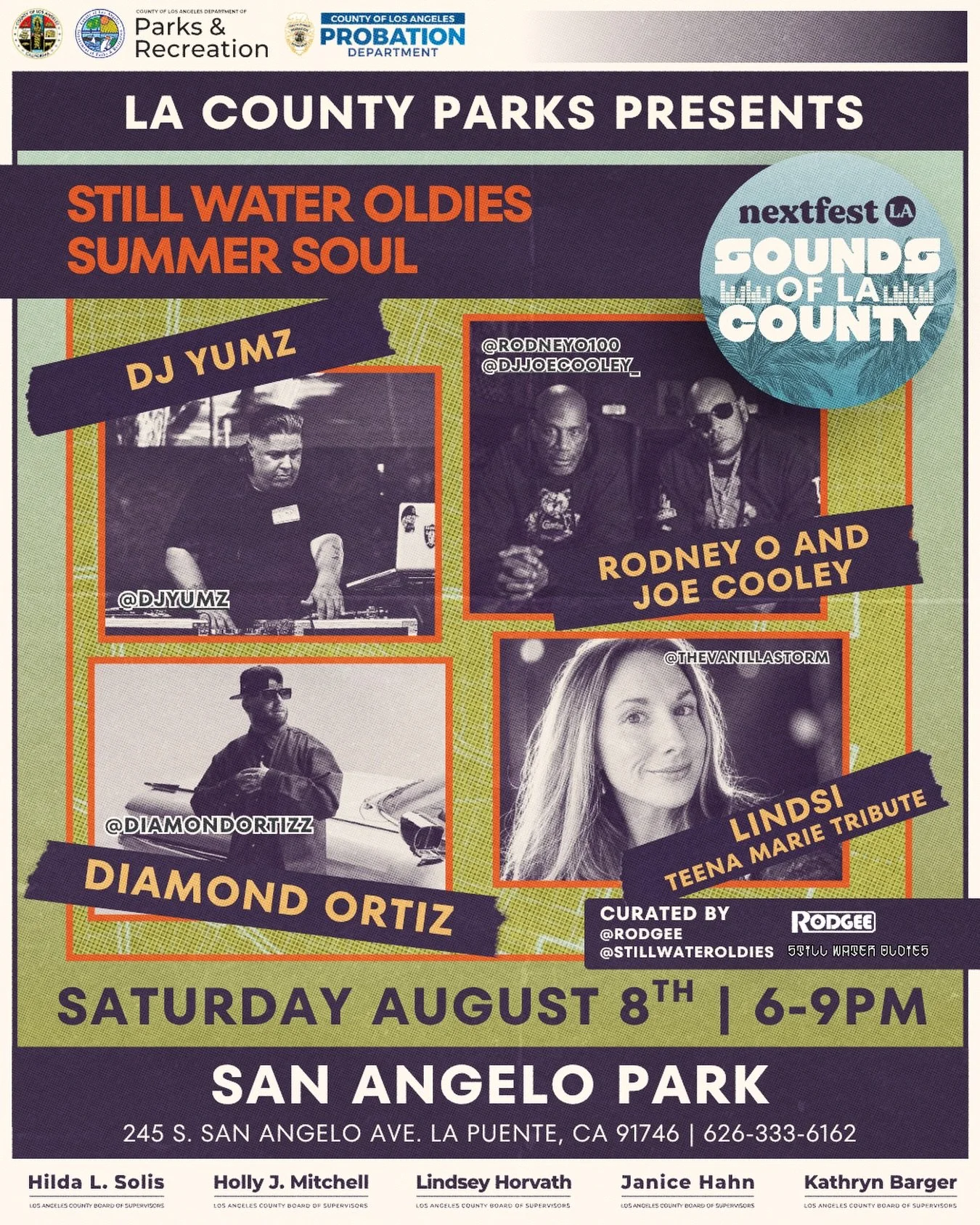 Still Water Oldies Summer Soul concert with the energy of West Coast hip-hop pioneers, heavy talkbox funk, and timeless old-school grooves.

🪩 FEATURING:
▪︎ Lindsi (Teena Marie Tribute)
▪︎ DJ Yumz
▪︎ Rodney-O and Joe Cooley
▪︎ Diamond Ortiz

Grab yo