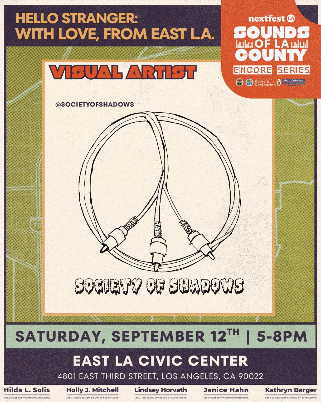 Elevating the live music experience this Saturday, Society of Shadows will be illuminating the stage with custom visual projections designed to complement every set.
