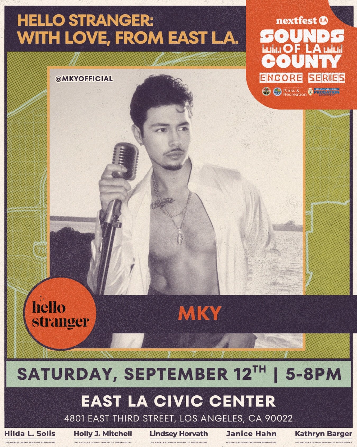 MKY continues his family&rsquo;s rich musical legacy blending classic soul with a modern twist, with shades of Ritchie Valens, Luis Miguel, and Smokey Robinson but all a style of his own.