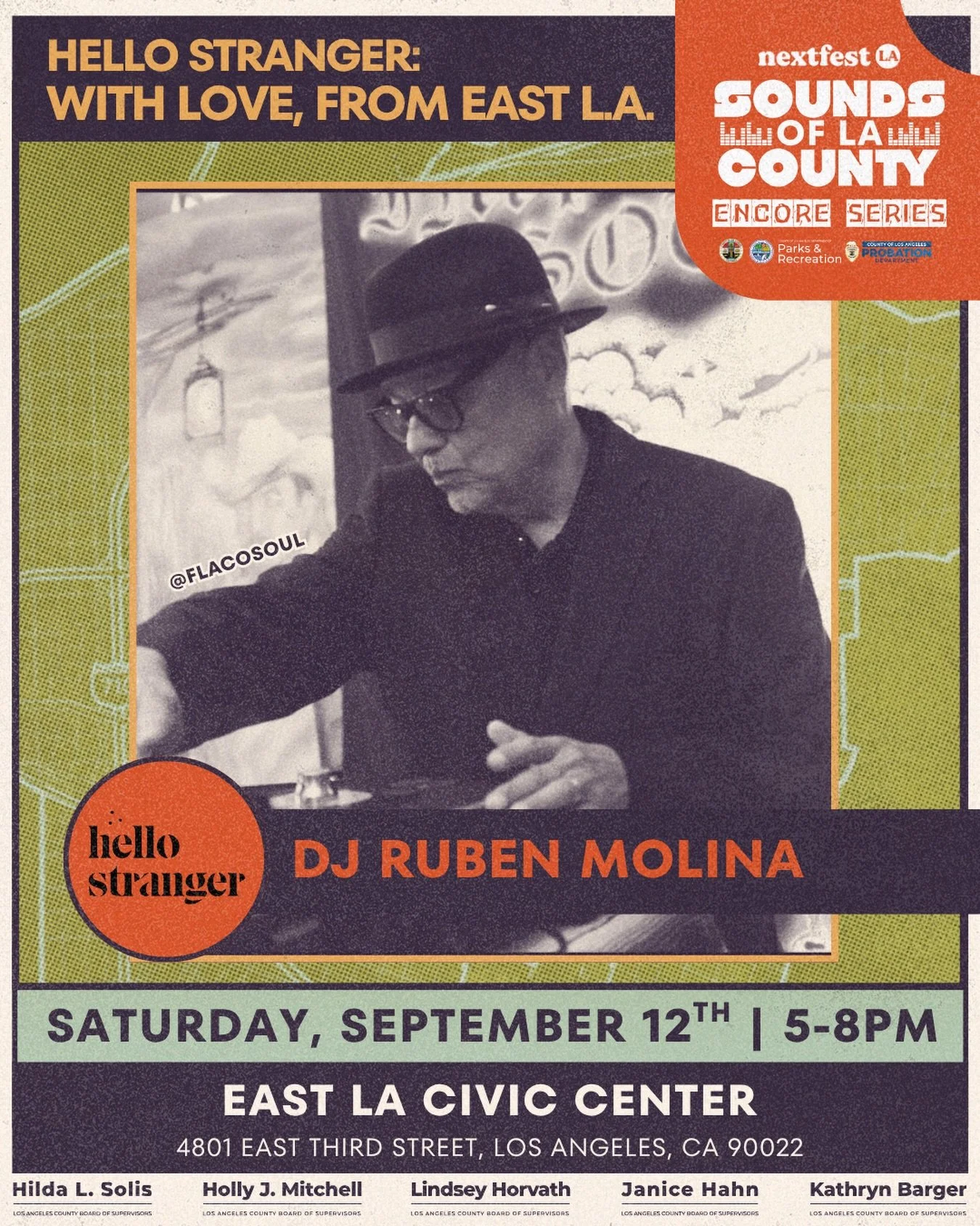 An addition to the lineup, DJ Ruben Molina will be spinning deep cuts, rare vinyl 45s, and classic soul grooves. Count us in for some nostalgia and vintage vibes.