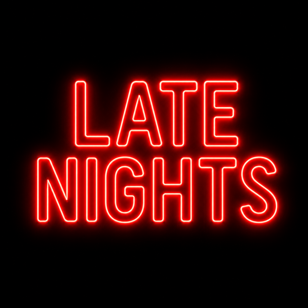 late nights neon sign red