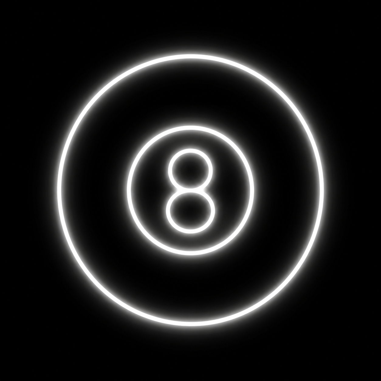 8 ball neon sign white