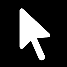 Computer cursor icon on black background