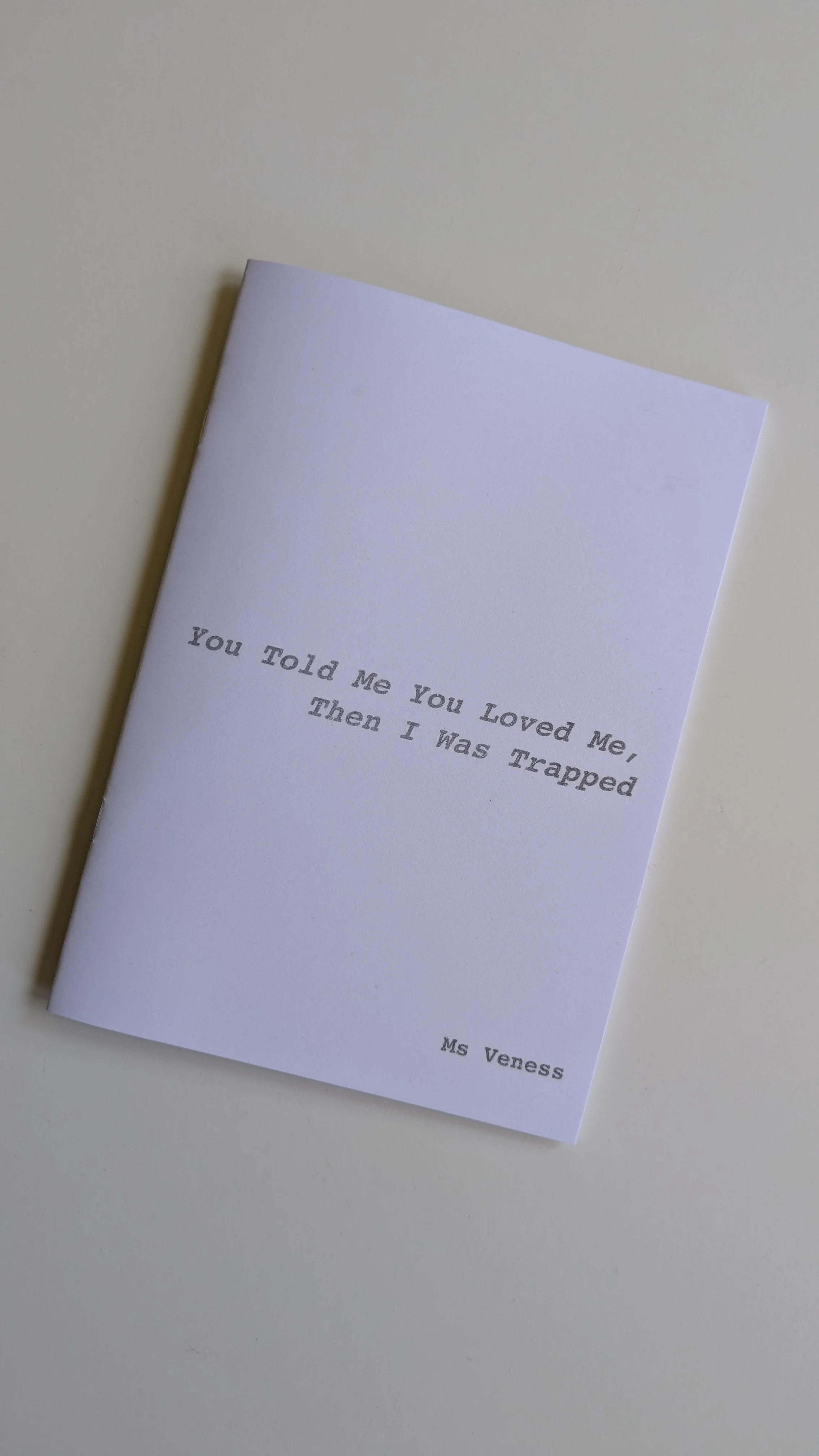 Zine - You Told Me You Loved Me, Then I Was Trapped