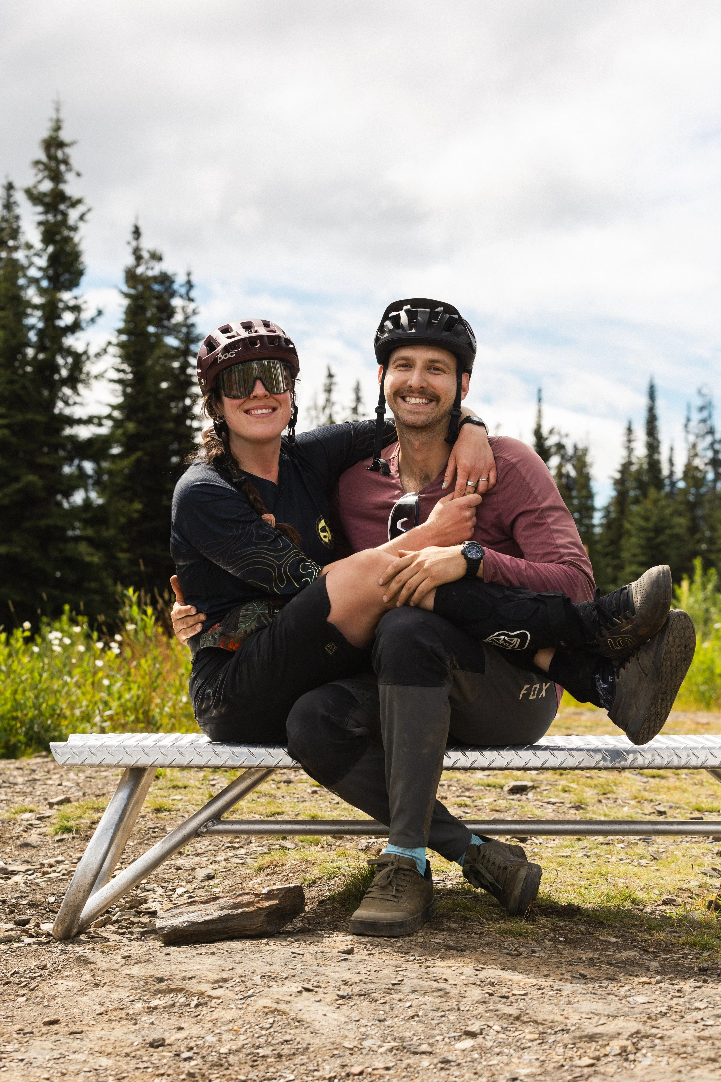 Celine and Bryan, owners of Revelstoke Powder Rentals, Revelstoke's only premium portable toilet trailer rental