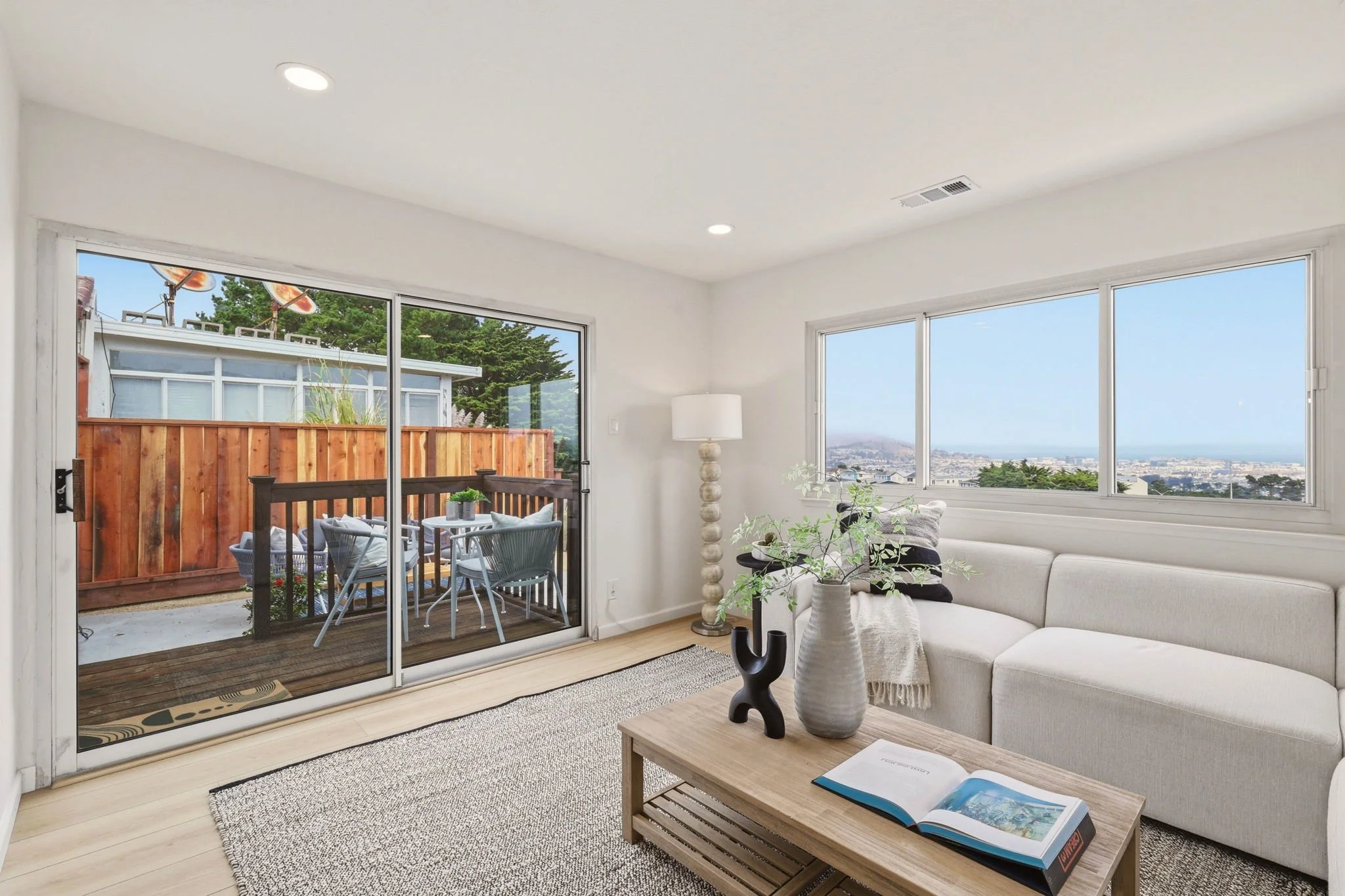 Family room and walk-out deck
