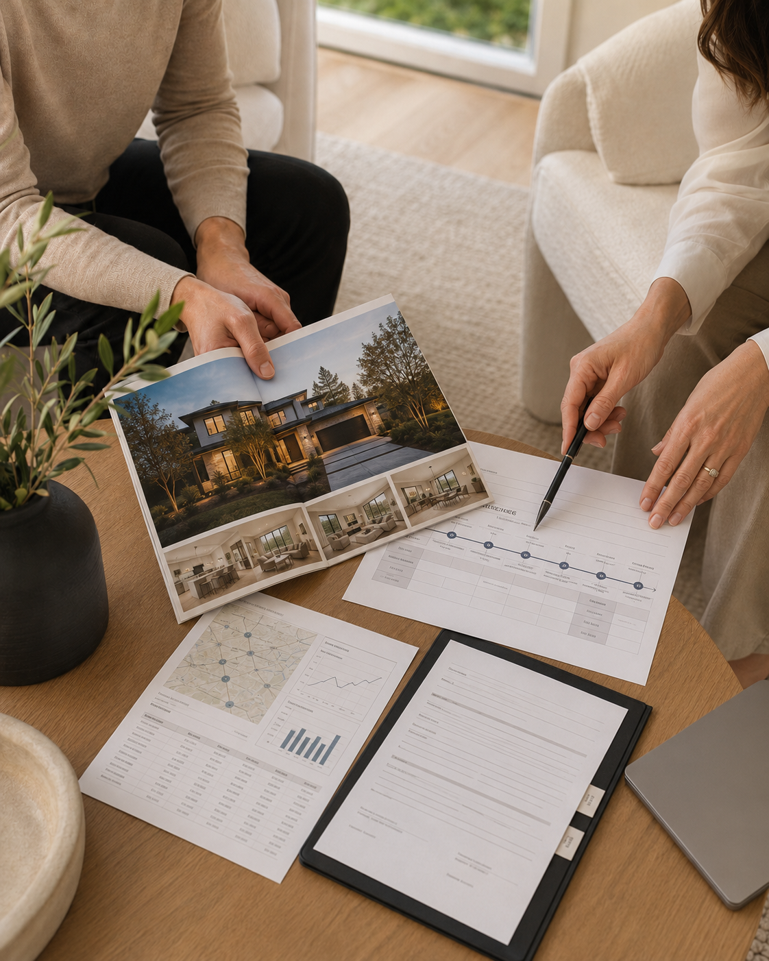 Real estate agent and client meeting