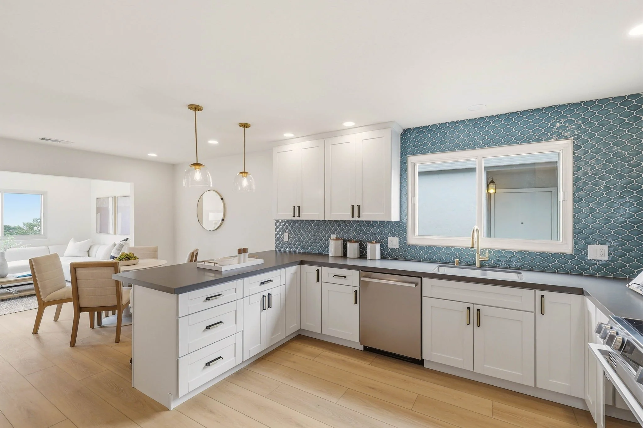 Remodeled kitchen and eat-in dining area