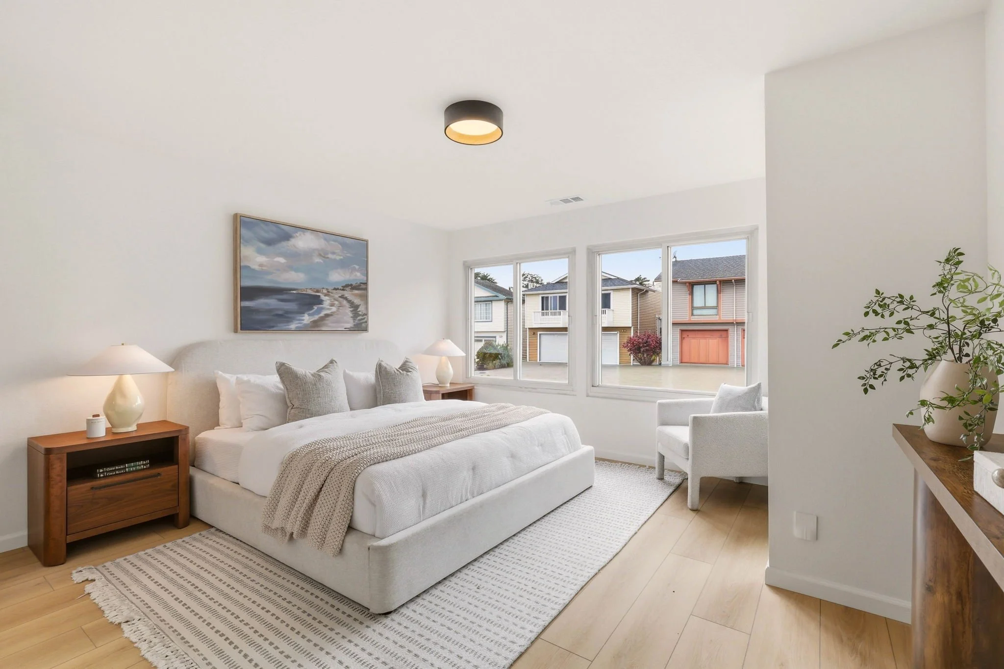 Updated primary bedroom at 28 Camelot Ct in Daly City