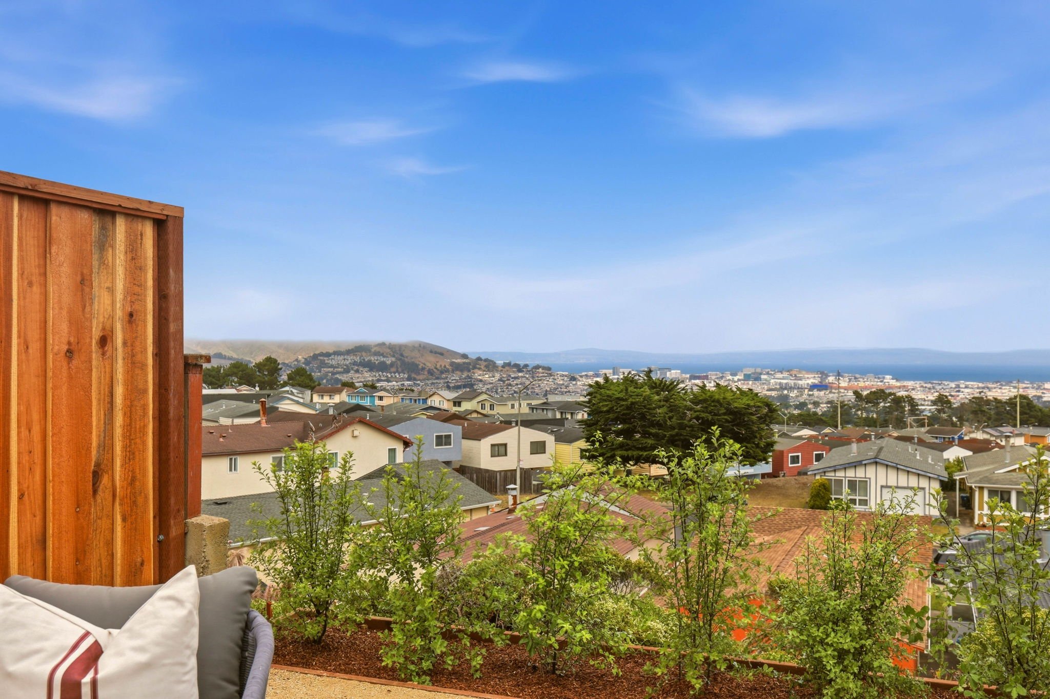 Views from backyard of 28 Camelot Ct, Daly City