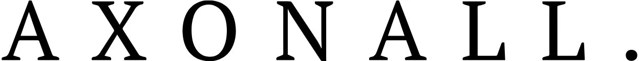 The word 'AXONALL' in large black letters on a white background with the period.