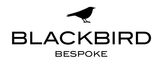 Logo with a blackbird silhouette and the text 'BLACKBIRD BESPOKE' in black capital letters.