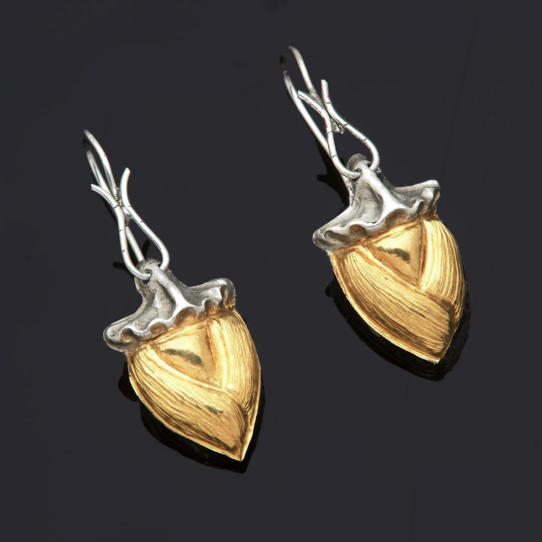 Hemiptera Earrings with Keum-boo 24k