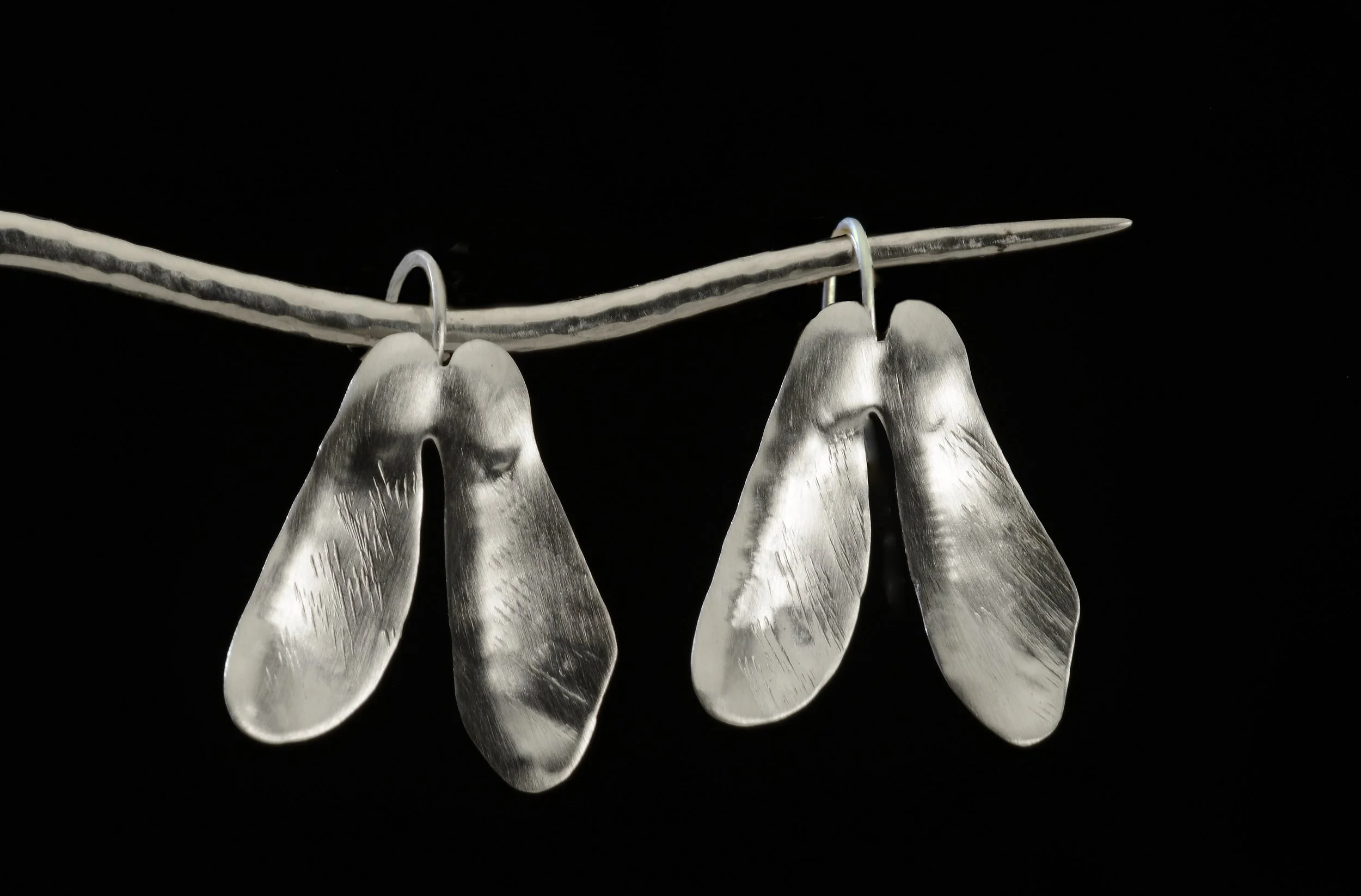 Dbl. and Sgl. Maple Seed Earrings