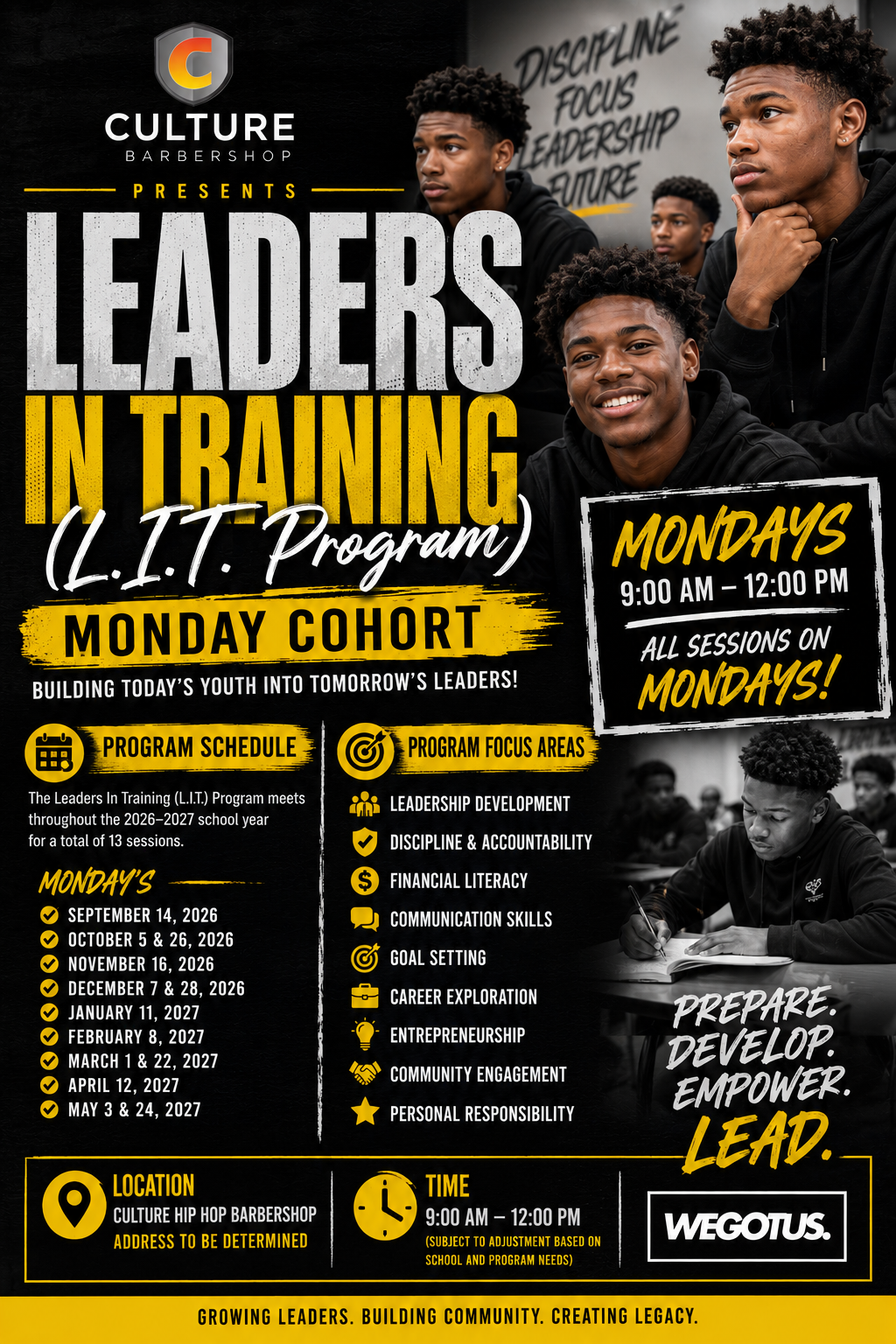 Leaders In Training Program (L.I.T. program)- Monday Cohort