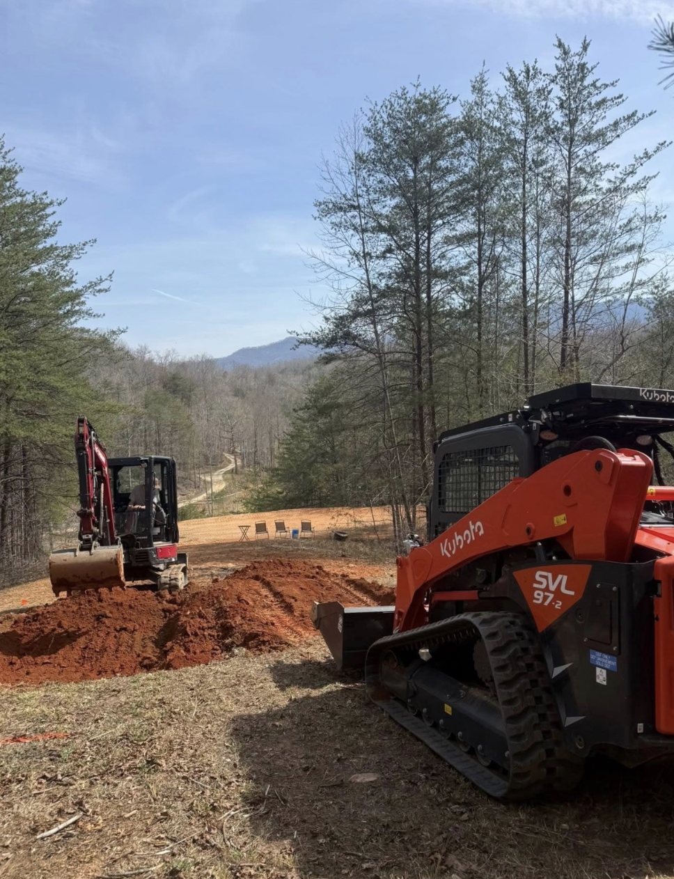 Forestry mulching completed on a residential property in Greer, South Carolina.
